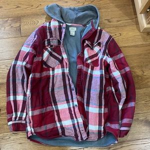 LL Bean Kids Plaid Hoodie